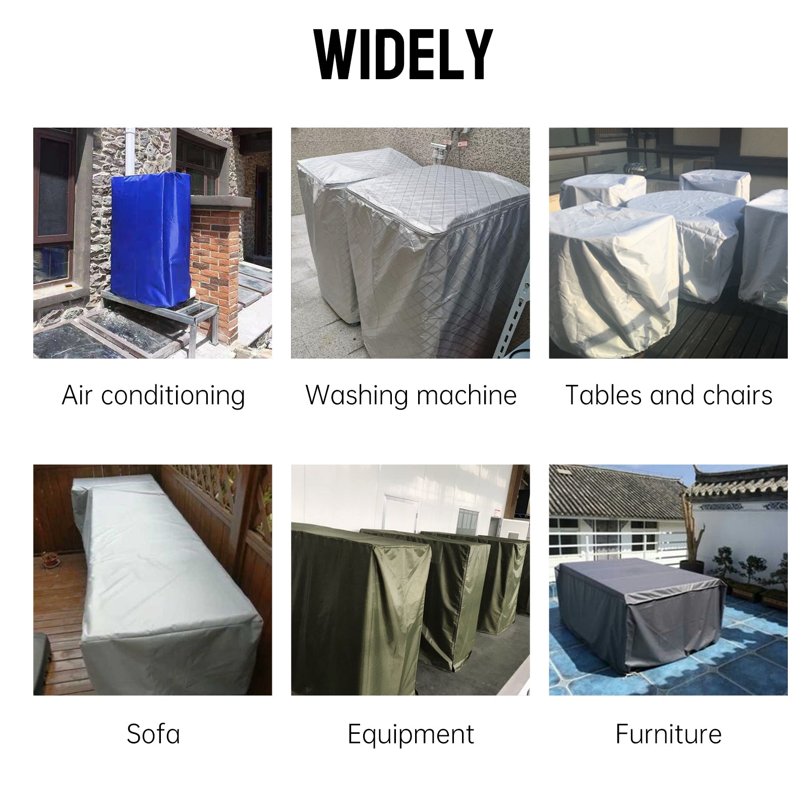 Custom size dust covers for various equipment, furniture, appliances, tools to protect your valuables